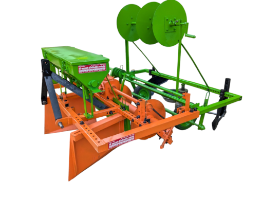 Mulching Laying Machine with PTO Gear and Roller, Bed Former, Fertilizer Box, Shaper and Drip Layer