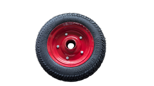 3.50.15 Wheel Barrow Tyre with Rim, Bearing and Rod for Mulching Machine - Image 3